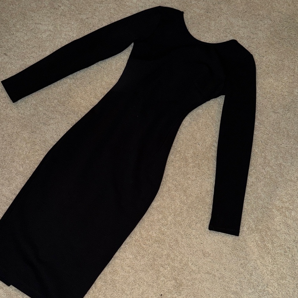 Lulu's Classic Black Long Sleeve Dress